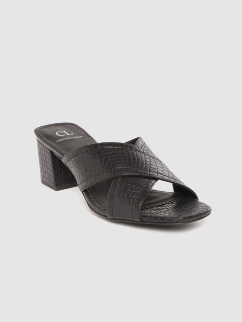 

Carlton London Women Black Croc Textured Heels