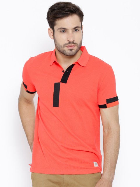 

United Colors of Benetton Coral Orange Polo T-shirt