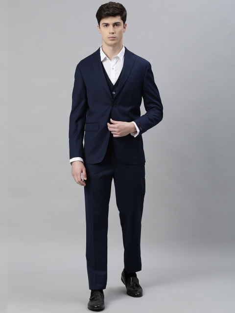 

Peter England Elite Men Navy Blue Solid Neo Slim Fit Single-Breasted Formal Suit