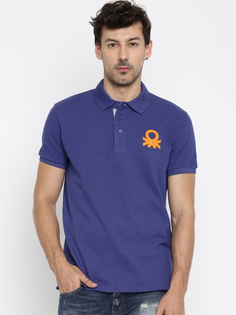 

United Colors of Benetton Blue Polo T-shirt