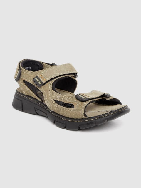 

Woodland Men Olive Green Suede excluding Trims Comfort Sandals