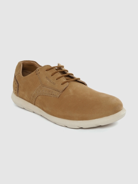 

Woodland Men Camel Brown Nubuck Derbys