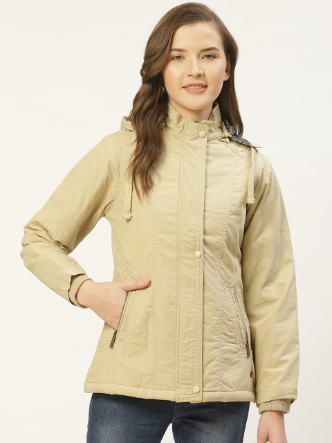 

Duke Women Beige Solid Hooded Tailored Jacket