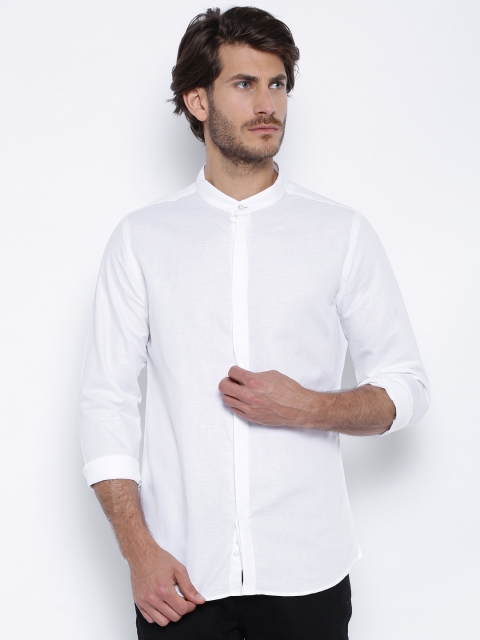 

United Colors of Benetton White Linen Casual Shirt