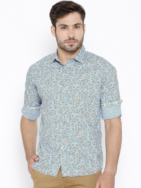 

United Colors of Benetton Blue Floral Print Casual Shirt