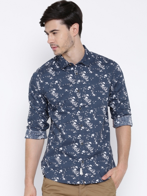 

United Colors of Benetton Navy Printed Casual Shirt, Navy blue