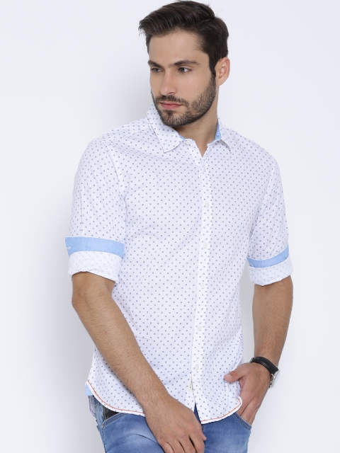 

United Colors of Benetton White Printed Casual Shirt