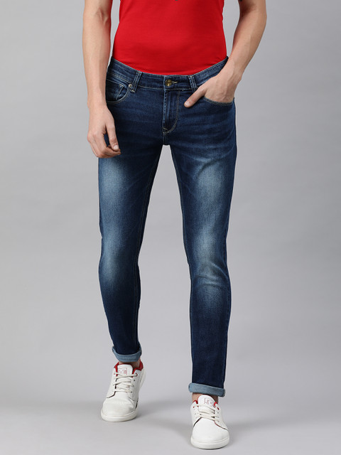

SPYKAR Men Blue Super Skinny Fit Low-Rise Clean Look Stretchable Jeans