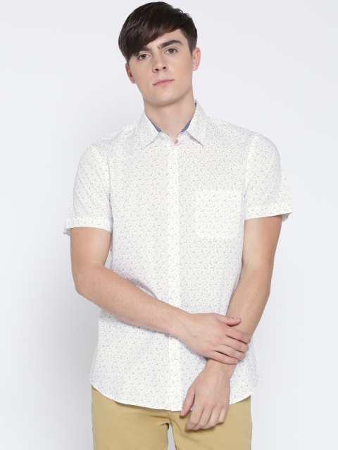 White Printed Casual Shirt