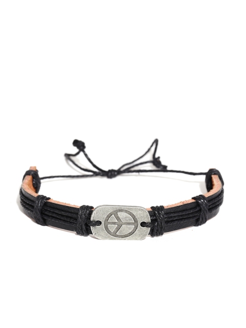 

Unknown by Ayesha Men Black Leather Bracelet