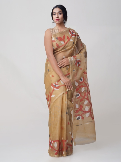 

Unnati Silks Brown Woven Design Pure Silk Sustainable Saree