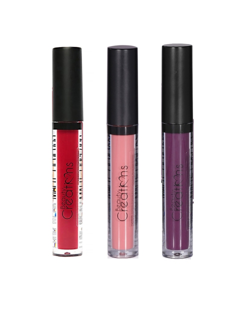 

Beauty Creations Set of 3 Long Wear Matte Lip Glosses, Red