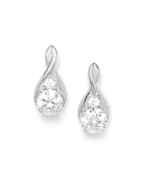 

Clara Silver-Toned Rhodium-Plated Cubic Zirconia-Studded 925 Sterling Silver Studs