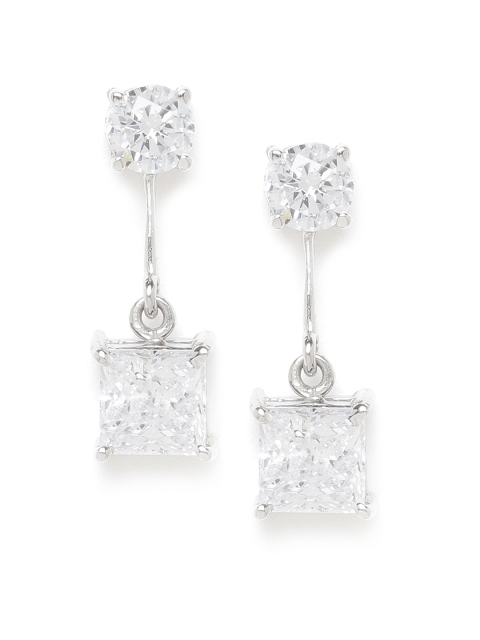 

Clara Silver-Toned Rhodium-Plated Zirconia-Studded 92.5 Sterling Silver Drop Earrings
