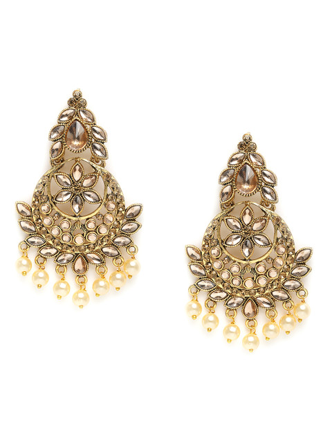 

Peora Gold-Plated Kundan Studded Chandbalis