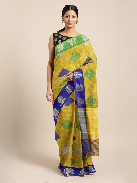 

Pothys Yellow Woven Design Tissue Saree