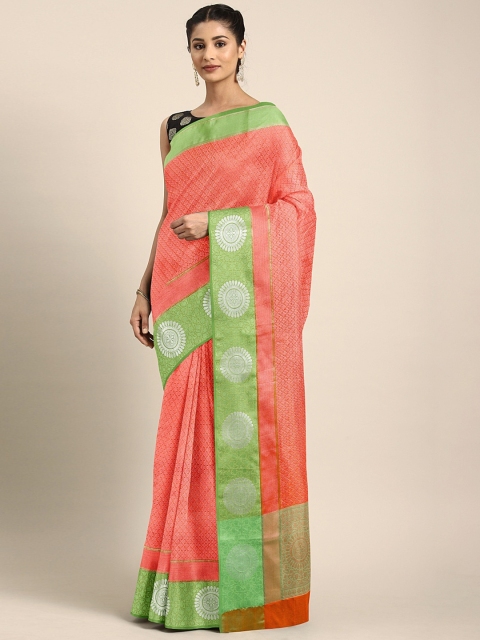 

Pothys Peach-Coloured Woven Design Tissue Saree