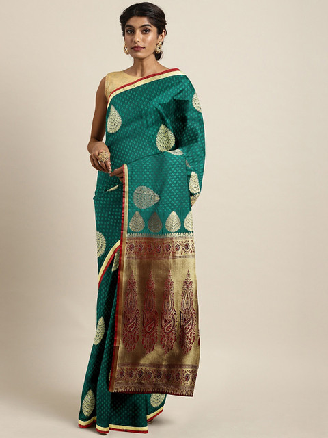 

Pothys Green Woven Design Art Silk Saree