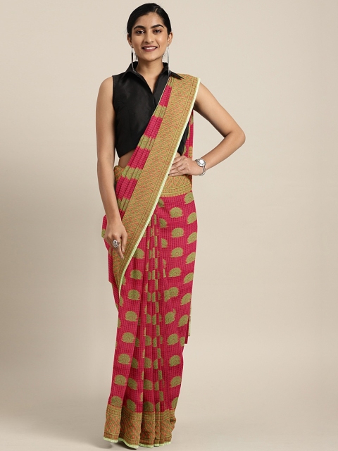 

Pothys Red & Green Supernet Woven Design Saree