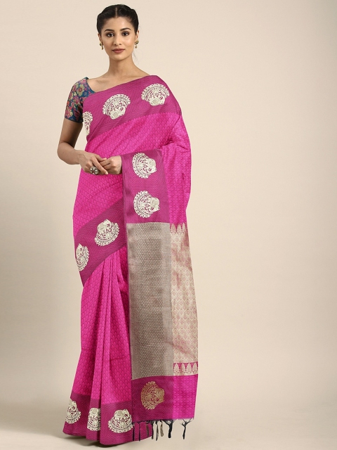 

Pothys Magenta Woven Design Art Silk Saree
