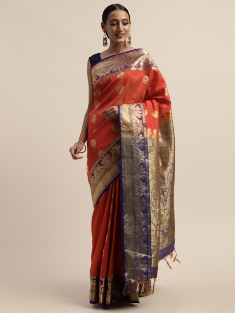 

Pothys Red Woven Design Art Silk Saree
