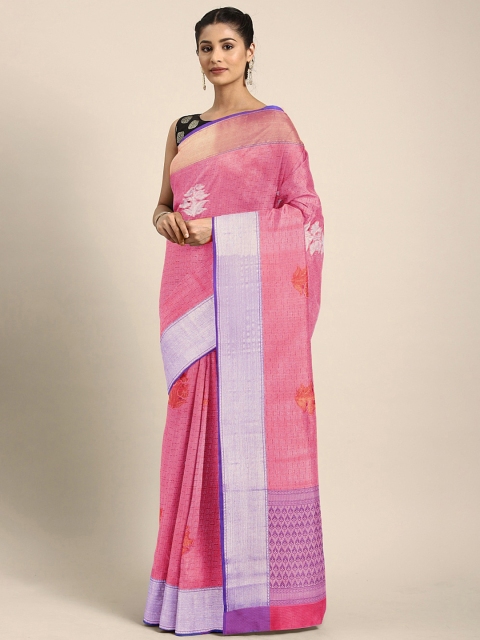 

Pothys Pink Woven Design Tissue Saree