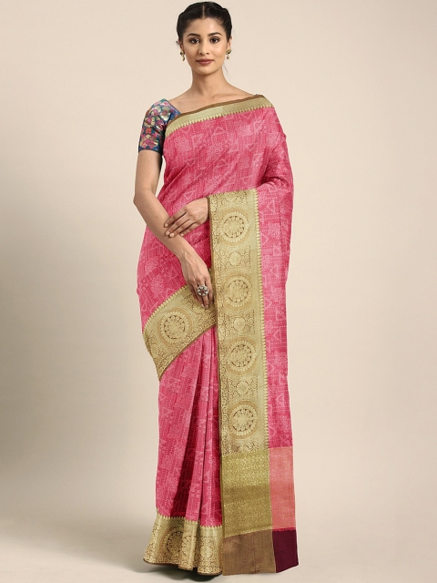 

Pothys Pink Woven Design Tissue Saree