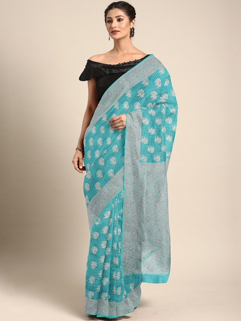 

Pothys Blue & Grey Supernet Woven Design Saree