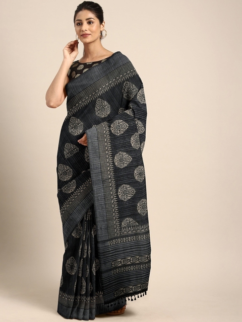 

Pothys Black Printed Jute Cotton Saree