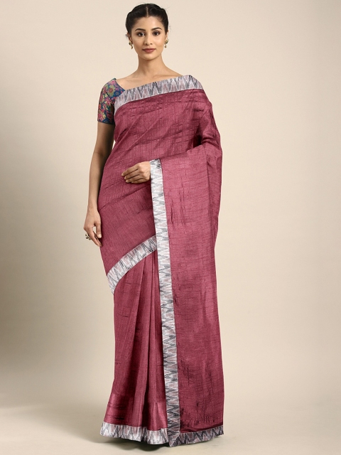 

Pothys Maroon Solid Poly Silk Saree