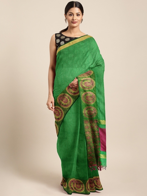 

Pothys Green Solid Silk Cotton Saree