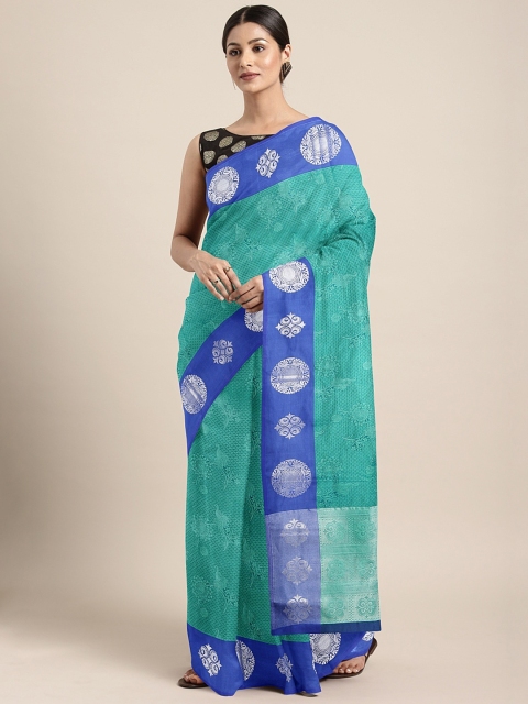 

Pothys Green & Blue Tissue Tanchui Silk Woven Design Saree
