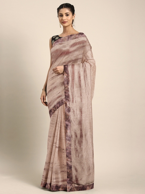 

Pothys Brown Solid Poly Silk Saree
