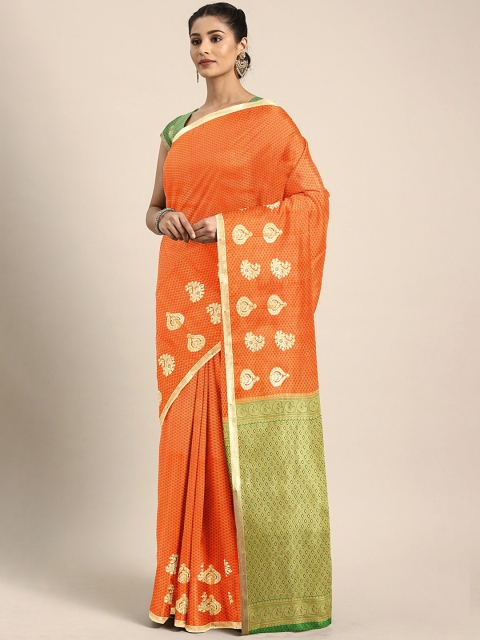 

Pothys Orange & Green Art Silk Woven Design Saree