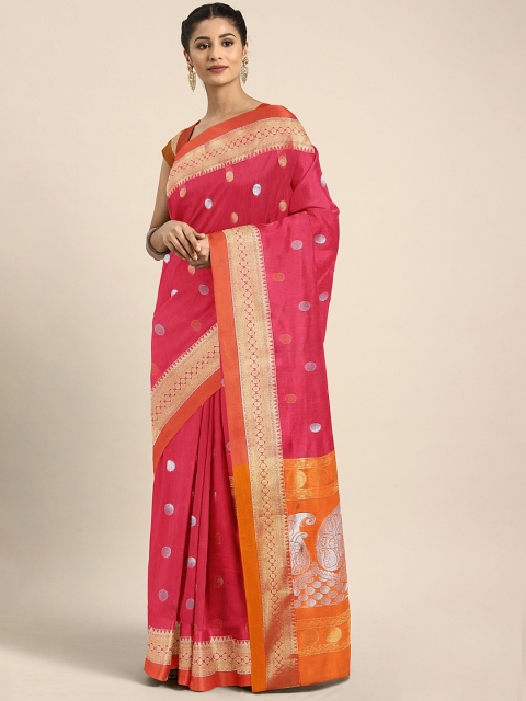 

Pothys Pink Woven Design Silk Cotton Saree