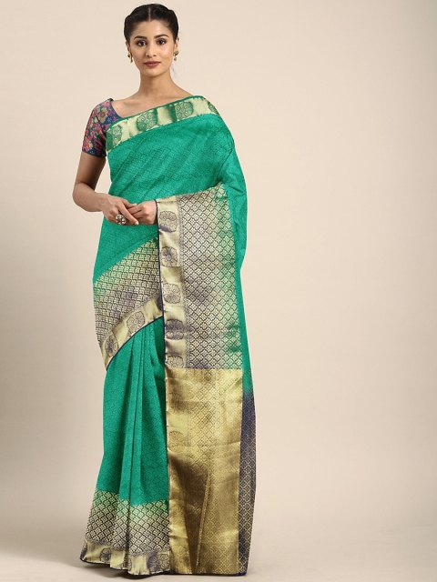 

Pothys Green Woven Design Jute Silk Saree