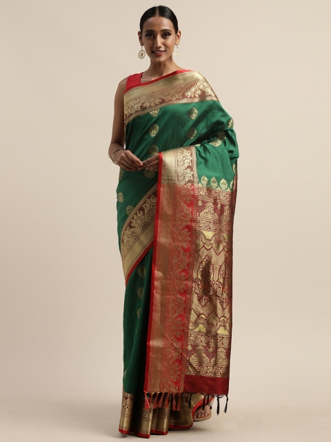 

Pothys Green & Red Art Silk Woven Design Saree