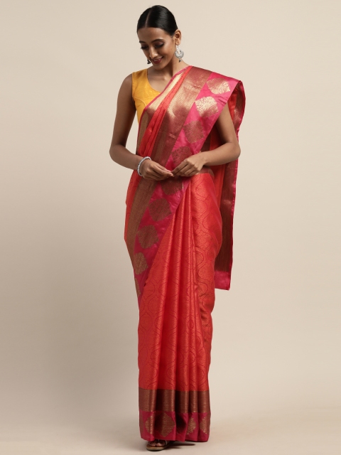 

Pothys Red Woven Design Tissue Tanchui Silk Saree