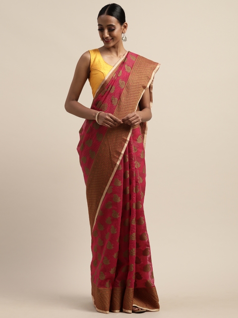 

Pothys Red Woven Design Supernet Saree