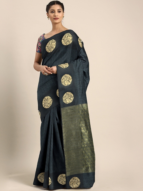 

Pothys Charcoal Grey Woven Design Art Silk Saree