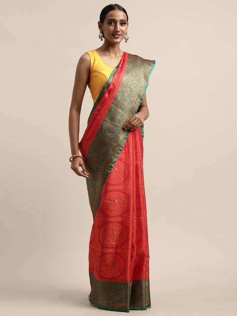 

Pothys Red Woven Design Tissue Tanchui Silk Saree