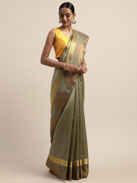 

Pothys Green Woven Design Jute Silk Saree