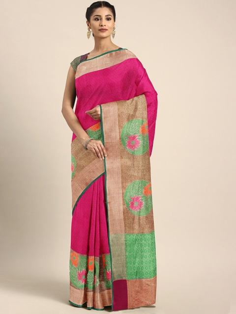 

Pothys Pink Solid Tissue Saree