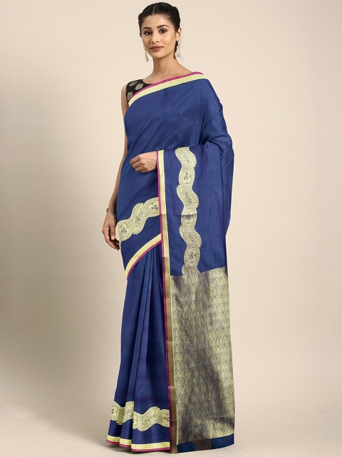

Pothys Navy Blue Woven Design Art Silk Saree