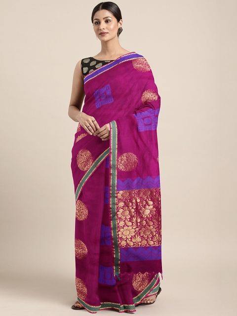 

Pothys Burgundy Woven Design Silk Cotton Saree