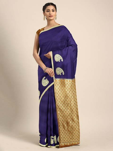 

Pothys Navy Blue & Golden Art Silk Woven Design Saree