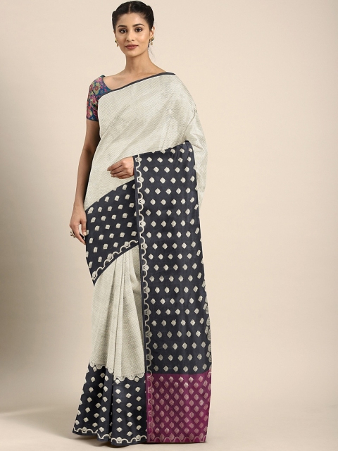 

Pothys Gold-Toned & Black Tissue Printed Patola Saree
