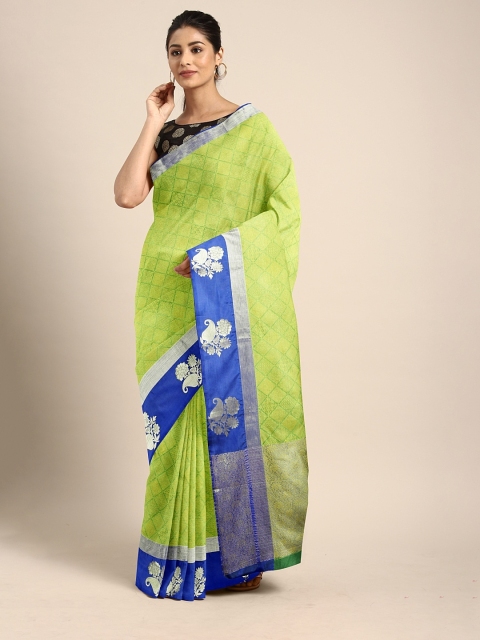 

Pothys Green Checked Tissue Saree