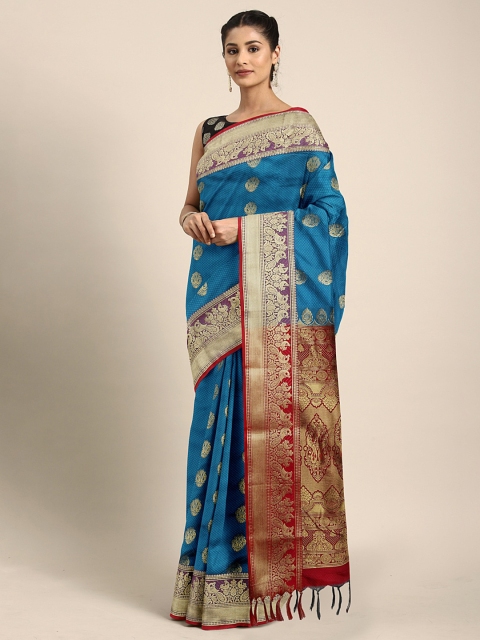 

Pothys Blue & Golden Art Silk Woven Design Saree