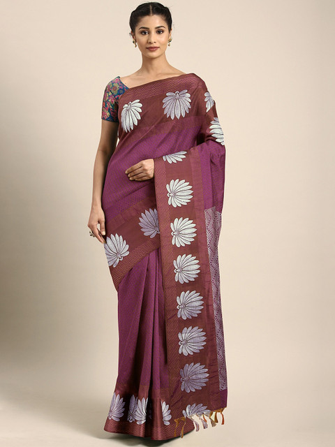 

Pothys Burgundy Woven Design Art Silk Saree